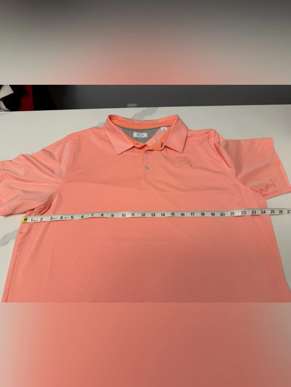 adidas Men's Peach Short-Sleeve Polo Shirt